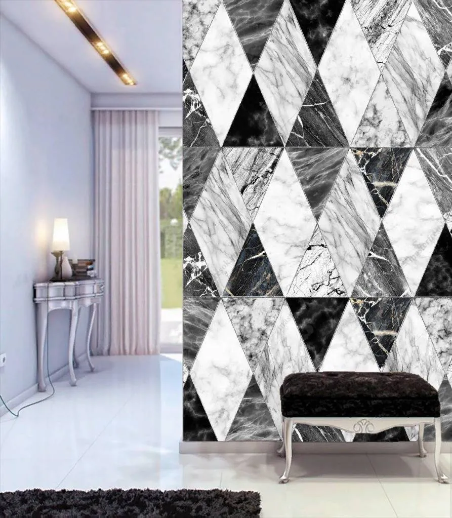 Фотообои в интерьере черно белая геометрия  10-760 фото