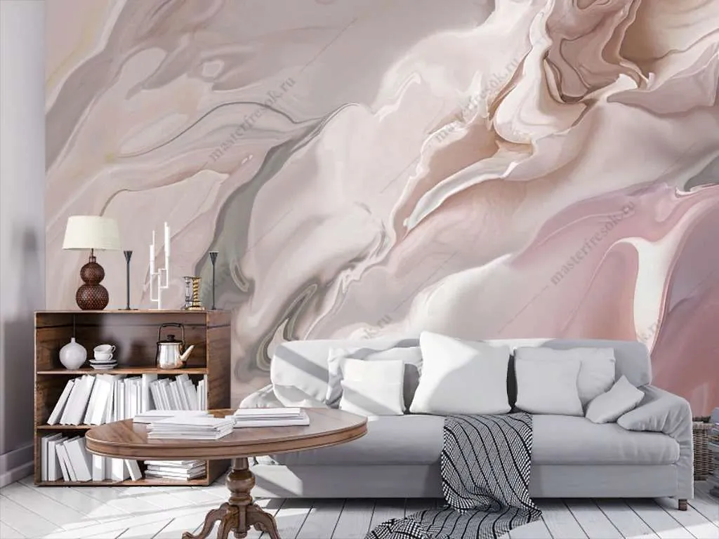 Фотообои Бесшовные обои на стену:  Розовый мрамор. Артикул: 13-372  