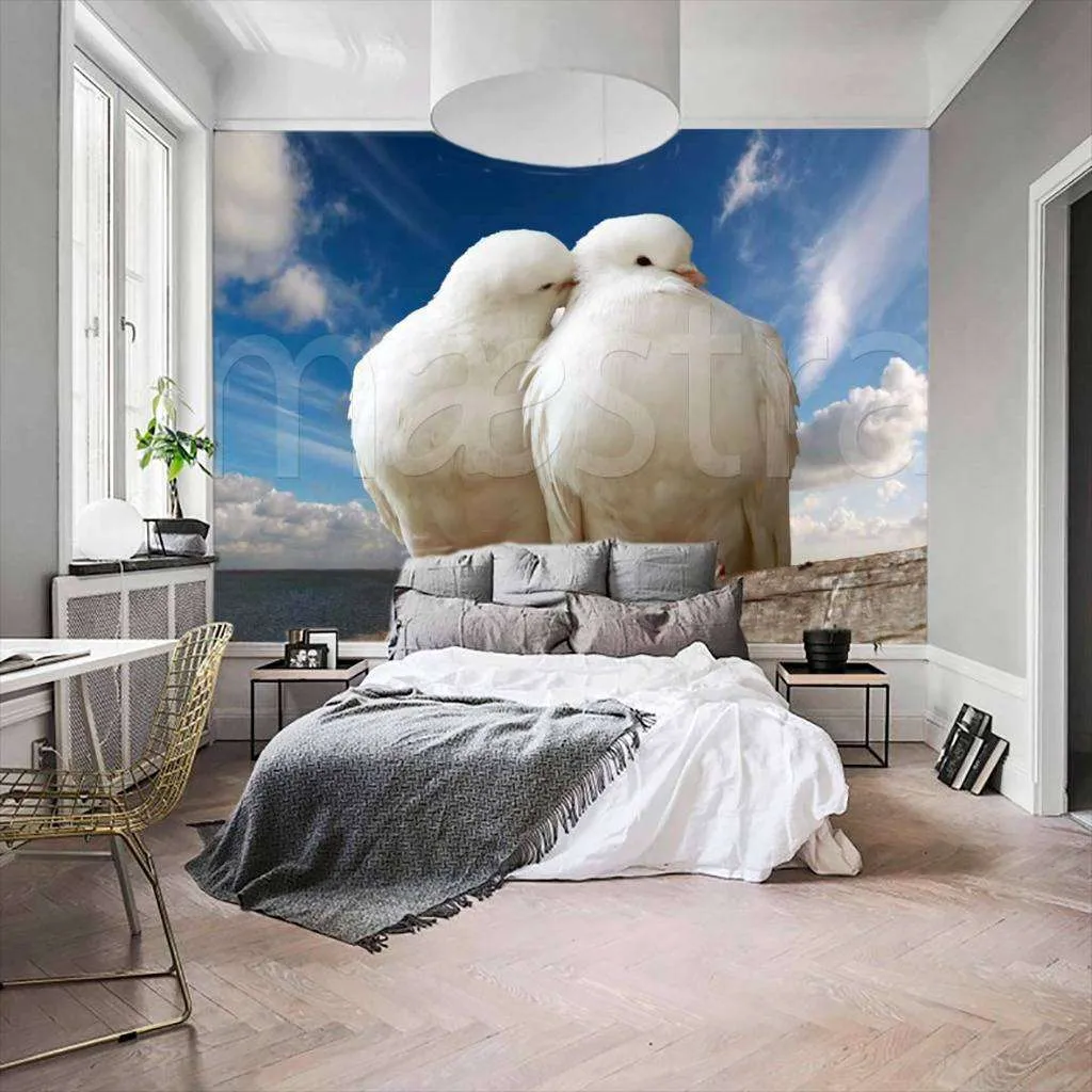 Фотообои в интерьере голуби  4-175 фото