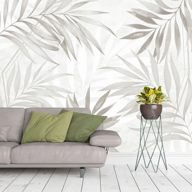 Фотообои в интерьере листья тонкие фоновые  9-1950 фото