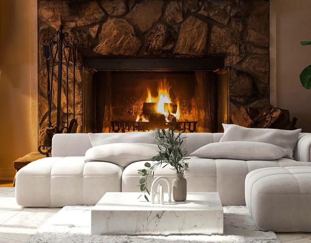 Фотообои в интерьере камин  9-2010 фото