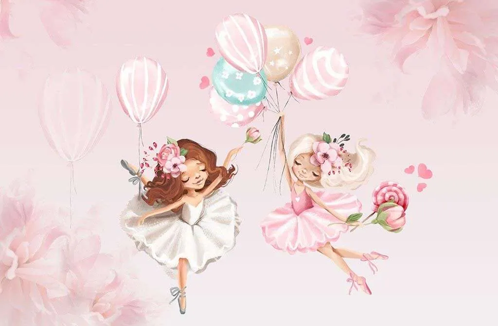 Фотообои в интерьере балерины с шарами  14-422 фото