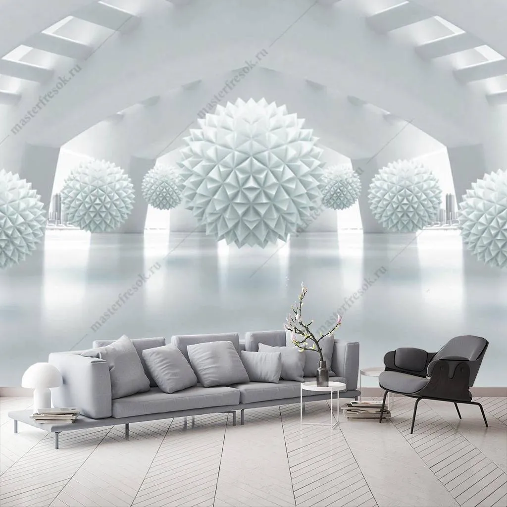 Фотообои 3д объемные фактурные шары  10-791