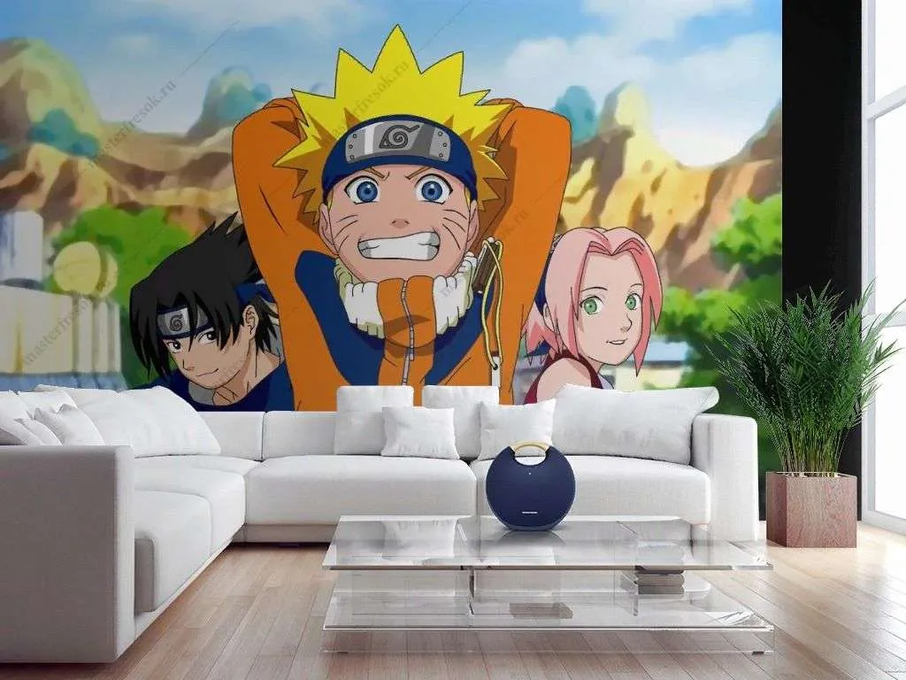 Фотообои в интерьере наруто команда  12-1337 фото