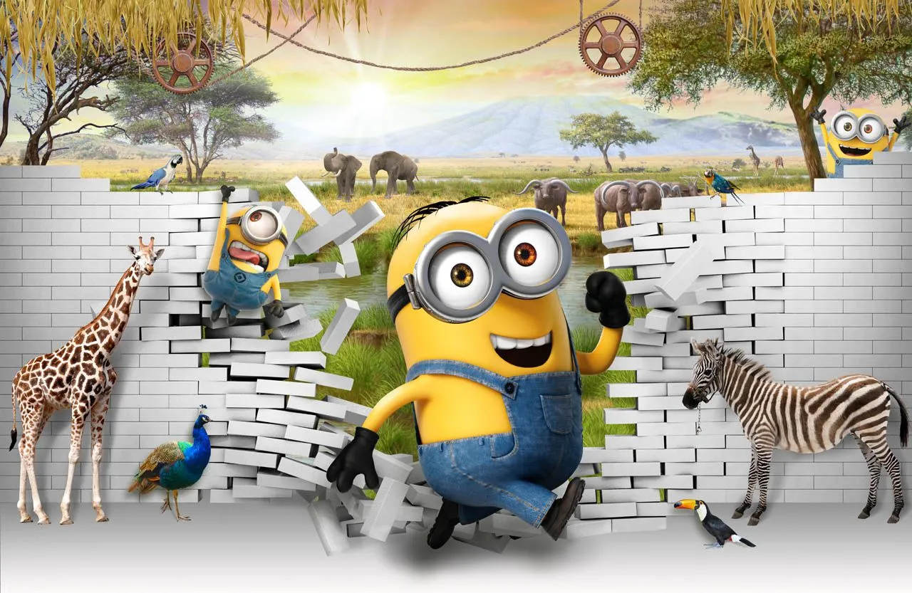 Фотообои в интерьере миньоны  19-0157 фото