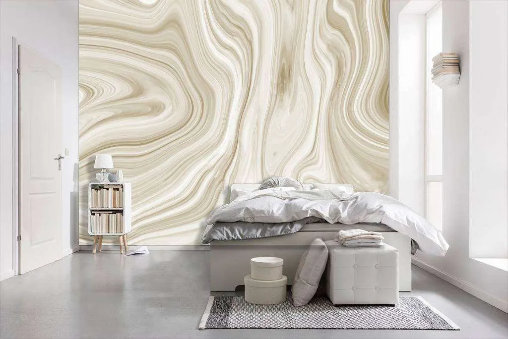 Фотообои в интерьере флюид арт - мрамор золотистый  9-946 фото