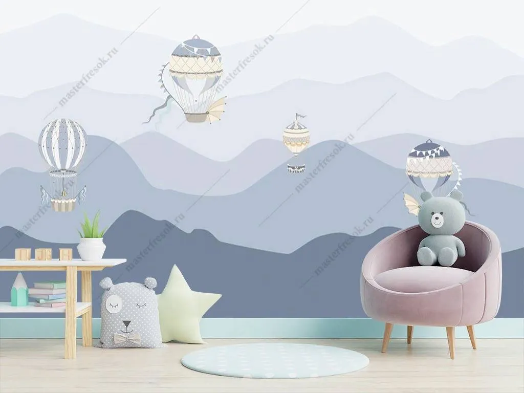 Фотообои Воздушный шарик в горах  14-077