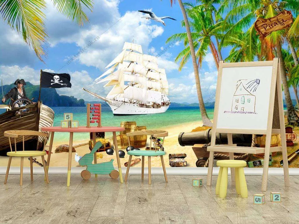 Фотообои в интерьере таинственный остров  12-907 фото