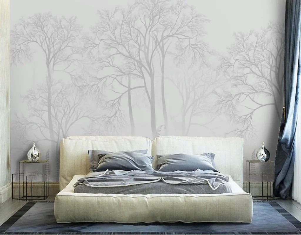 Фотообои в интерьере лес прозрачный  13-706 фото