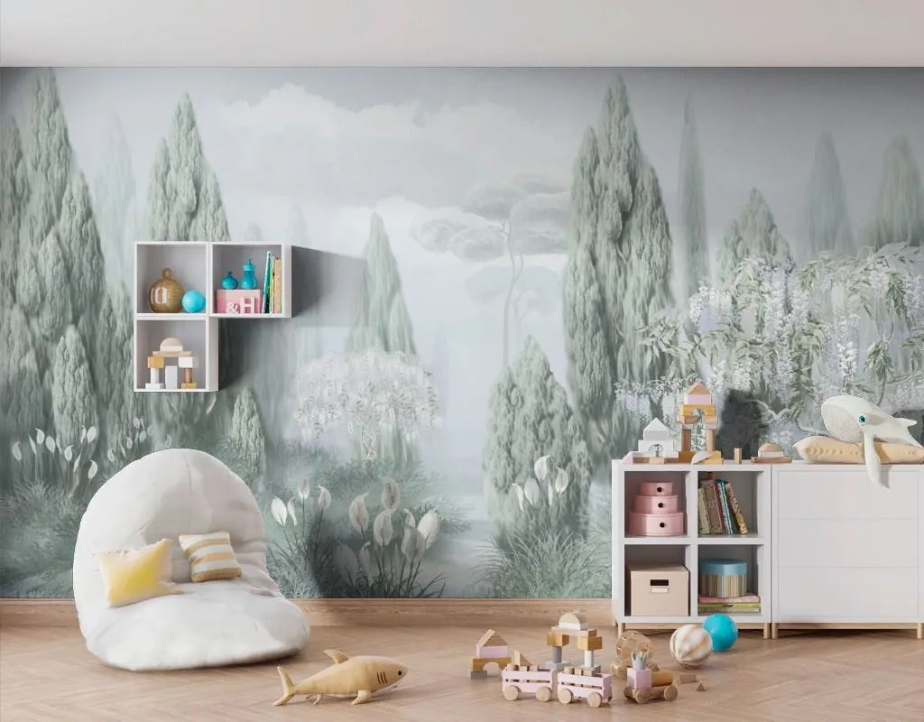 Фотообои в интерьере красивый лес  13-730 фото