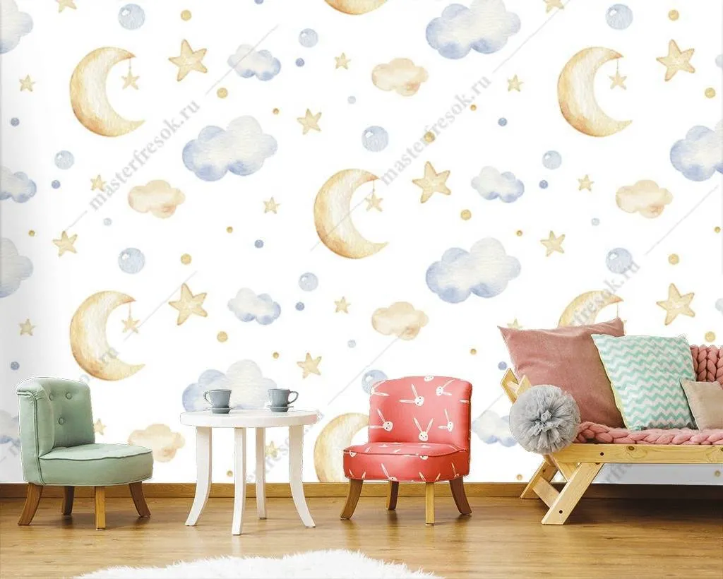 Фотообои Облака и месяц  12-659