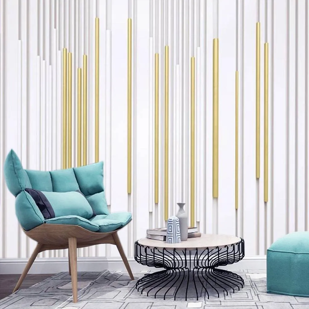 Фотообои Золотые 3д трубочки  15-464