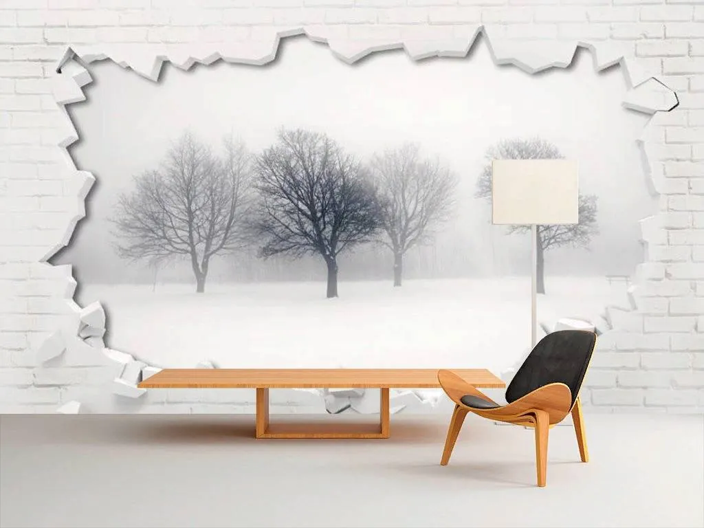 Фотообои в интерьере лес в стене  15-741 фото