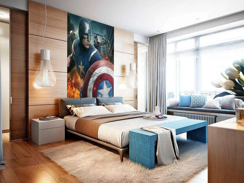 Фотообои в интерьере капитан америка и соколиный глаз  12-1057 фото