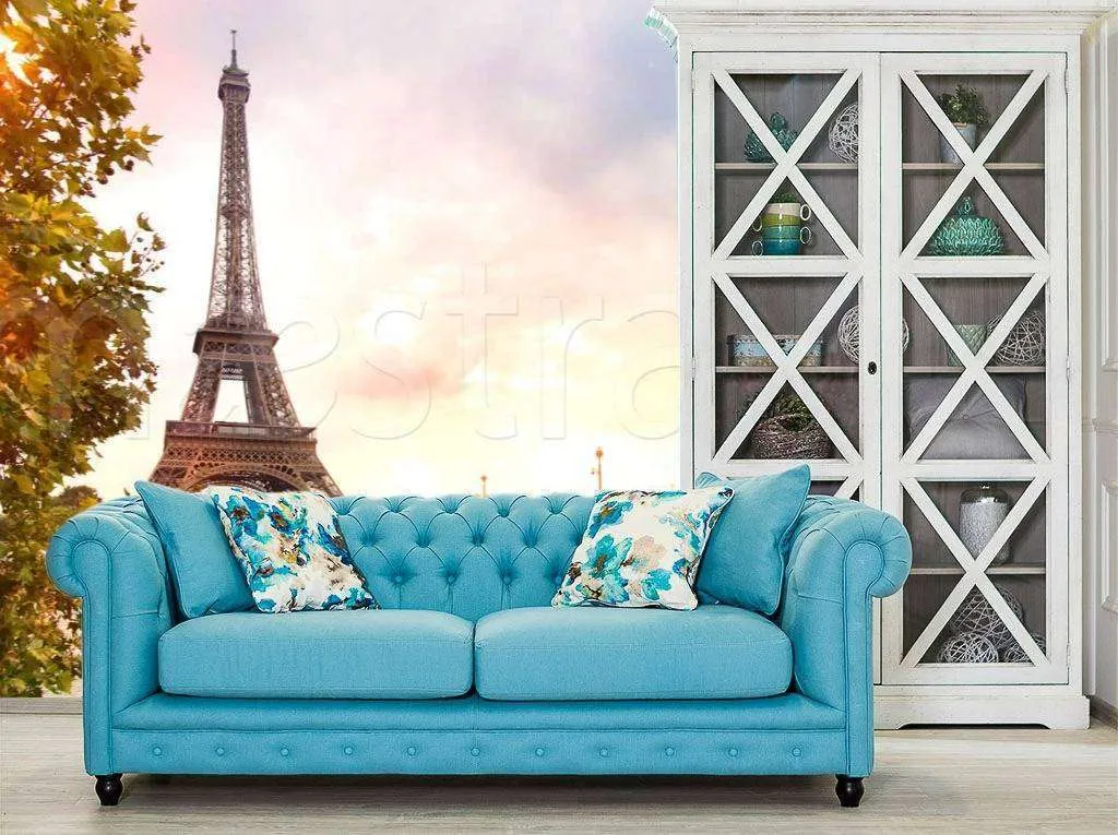 Фотообои Бесшовные обои на стену:  Эйфелева башня вид снизу. Артикул: 9-744  