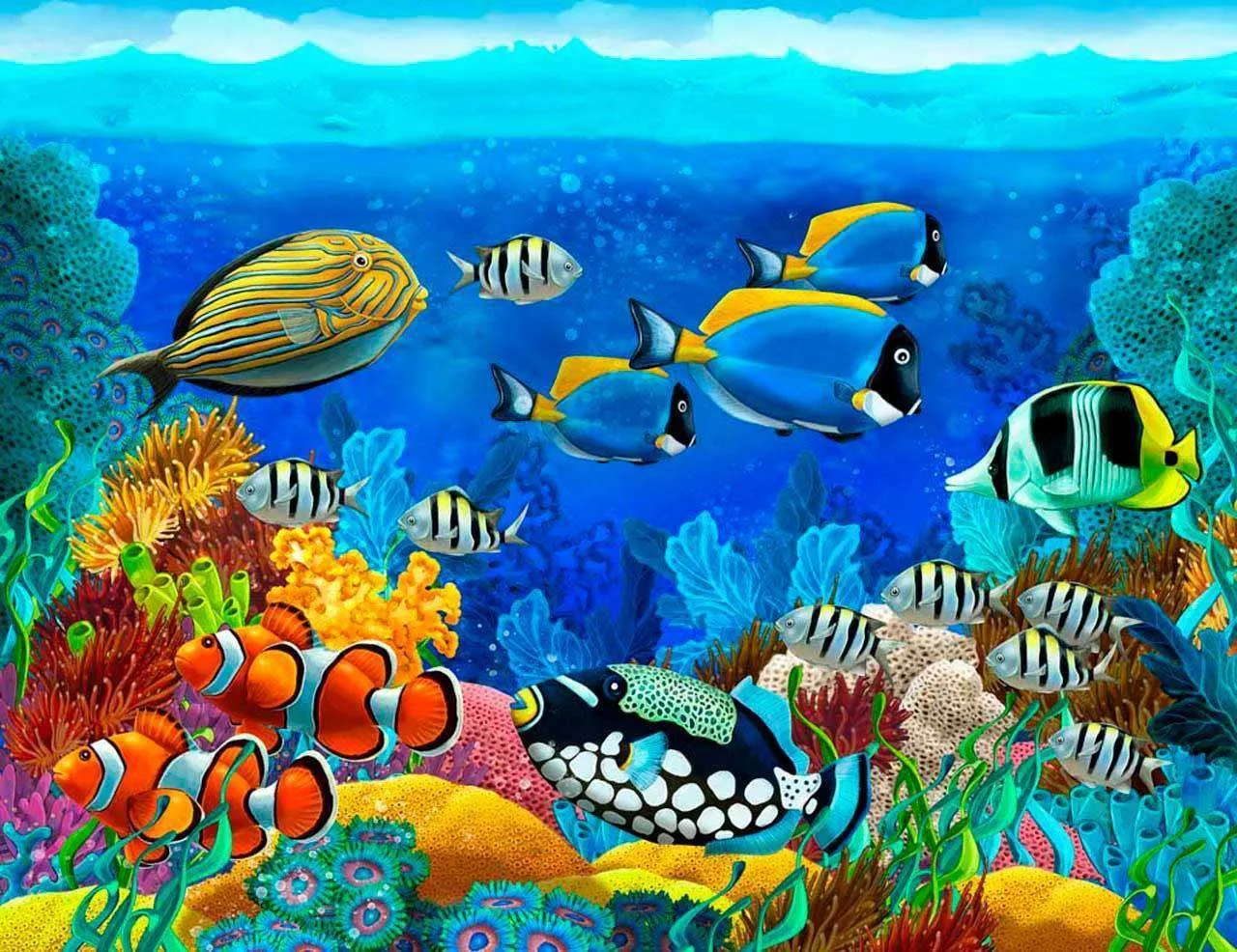 Фотообои в интерьере фантастический подводный мир  4-146 фото