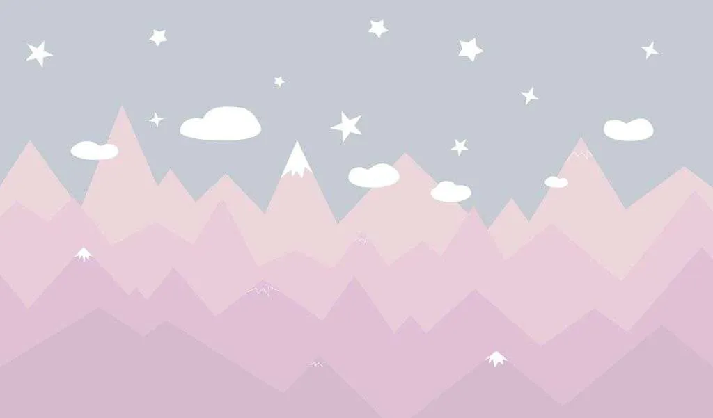 Фотообои в интерьере горы серые розовые  14-035 фото