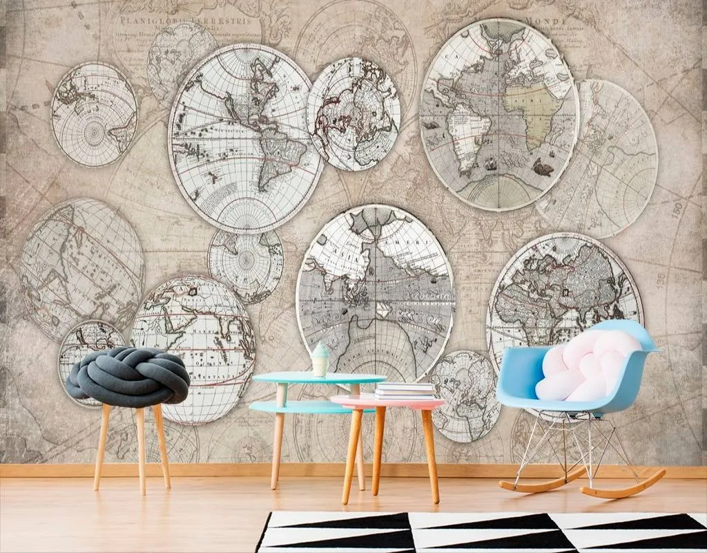 Фотообои Старинная карта мира  13-067
