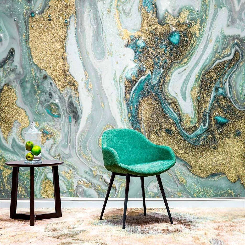 Фотообои в интерьере флюид арт - энергия планеты  9-927 фото