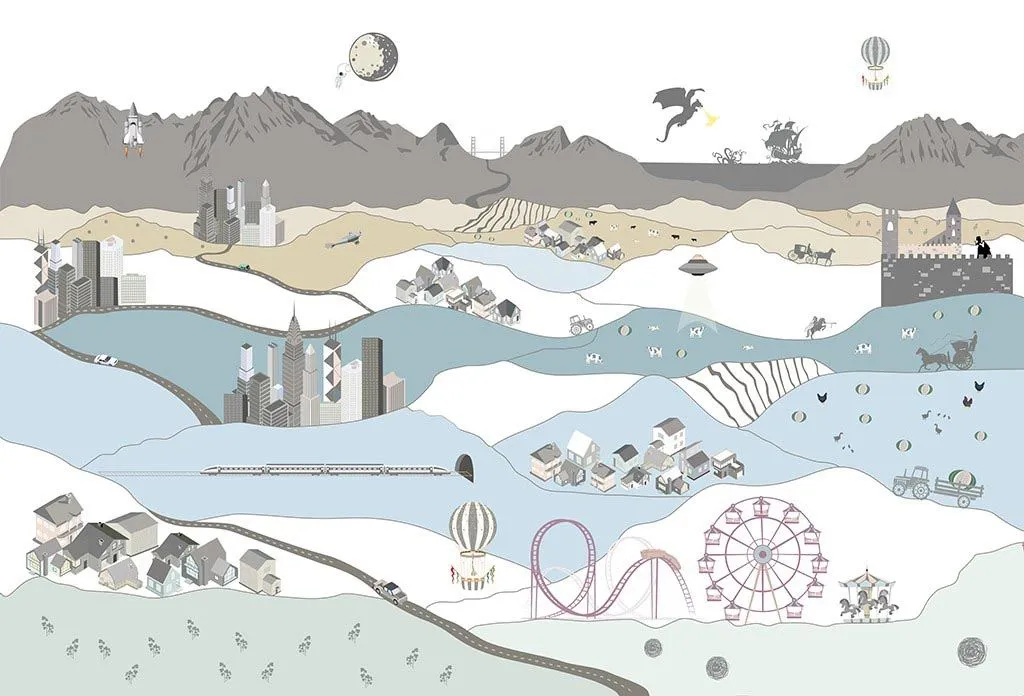 Фотообои в интерьере волшебный город  12-1529 фото