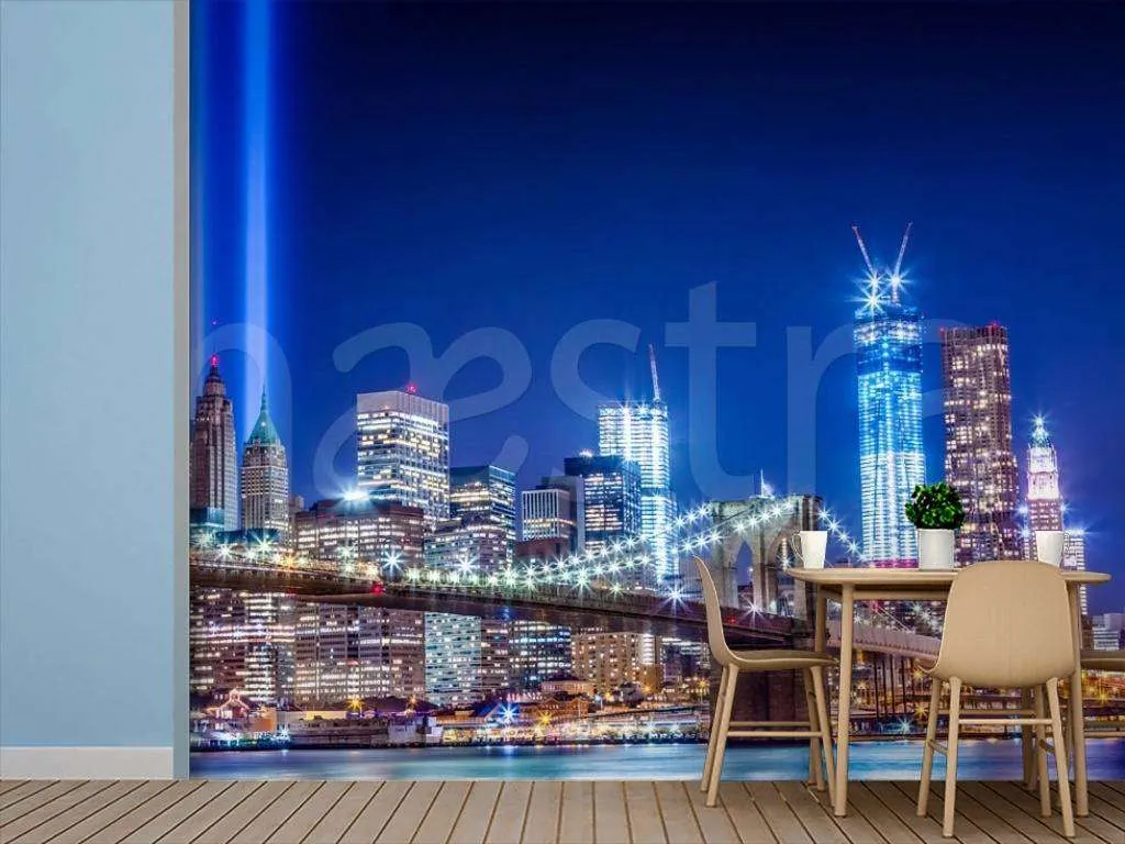 Фотообои Ночной мост красивого Нью Йорка  9-808