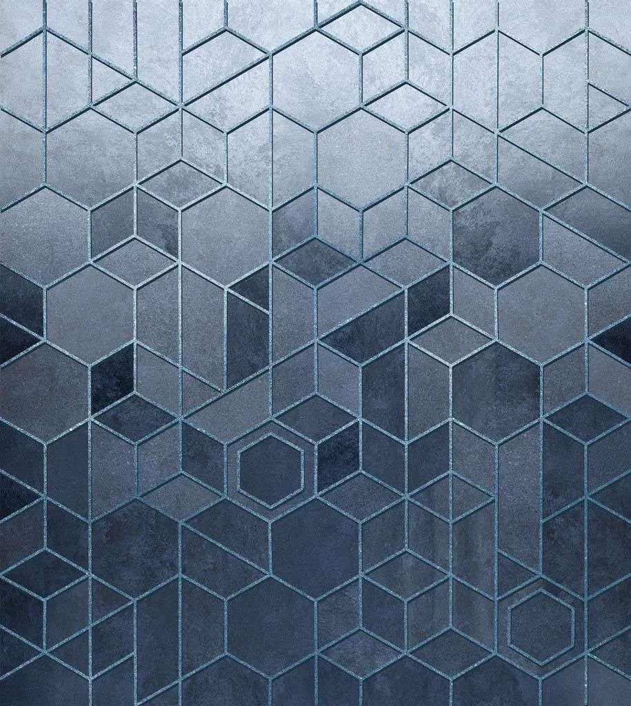 Фотообои в интерьере шестиугольная плитка  10-773 фото