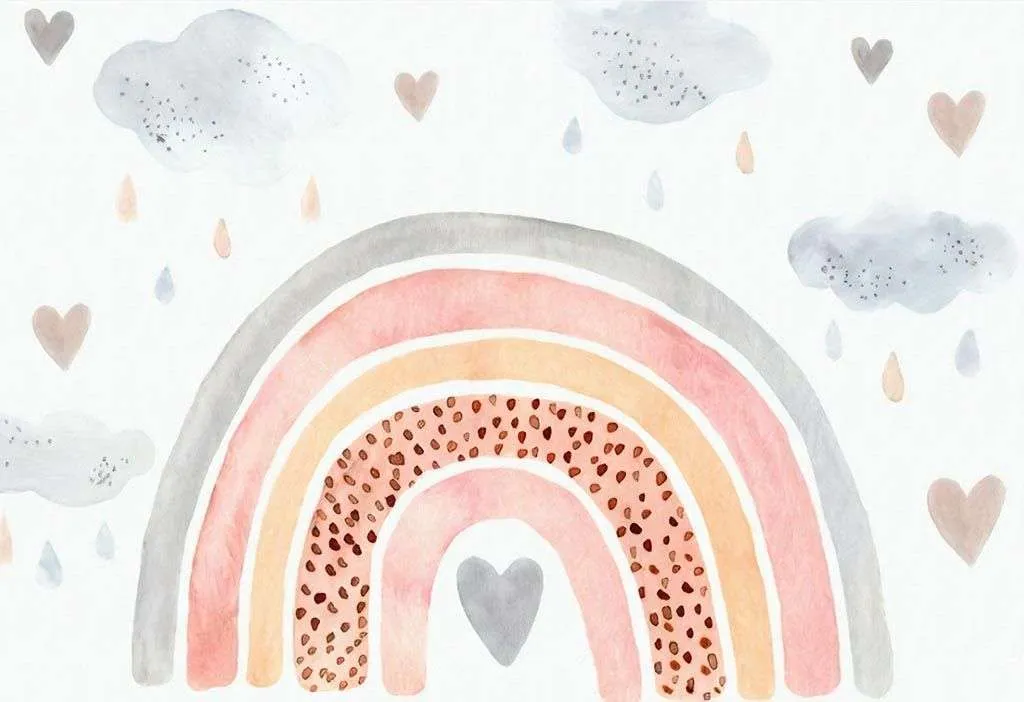 Фотообои в интерьере радуга акварель  14-121 фото