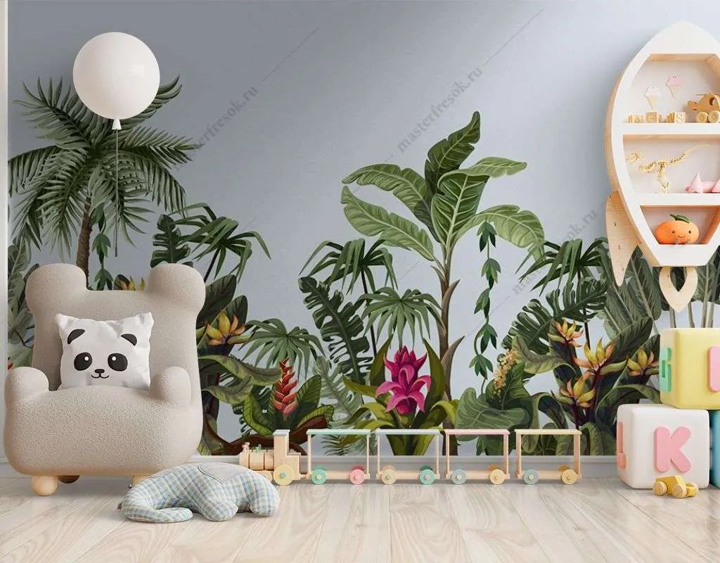 Фотообои в интерьере цветы в тропиках  12-1394 фото