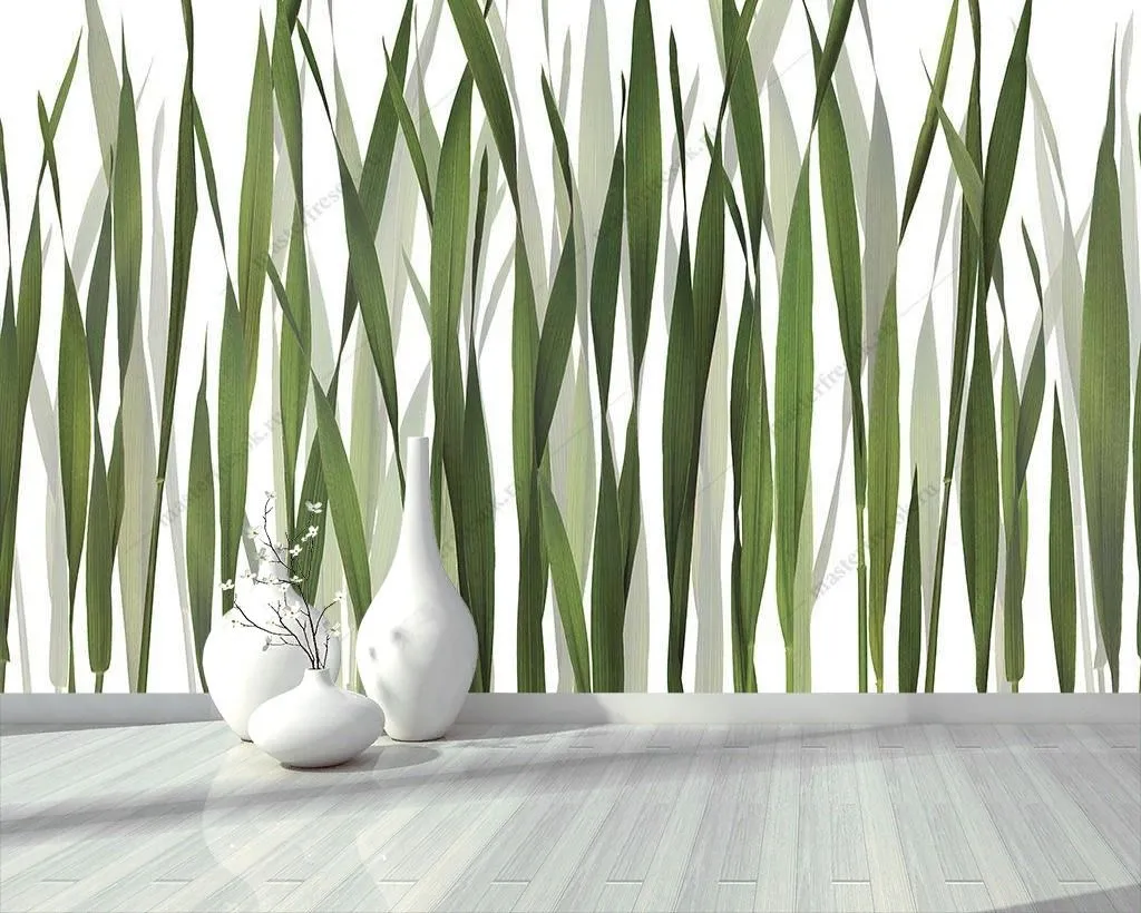 Фотообои в интерьере паттерн трава  9-1259 фото