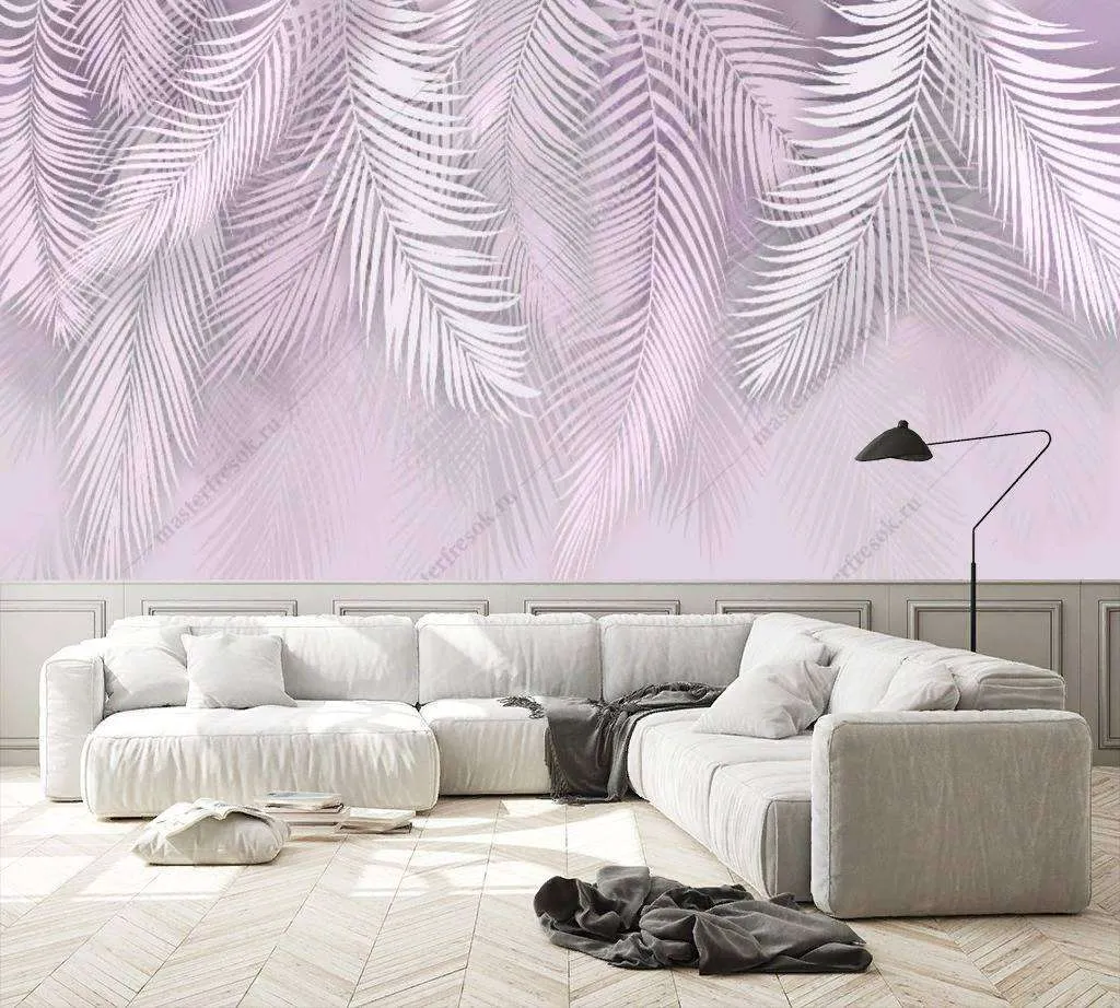 Фотообои в интерьере фоновые листья  10-768 фото