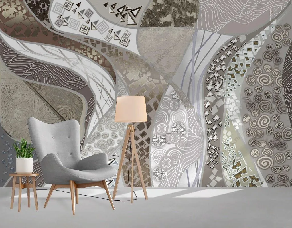 Фотообои в интерьере флюид арт геометия  13-611 фото