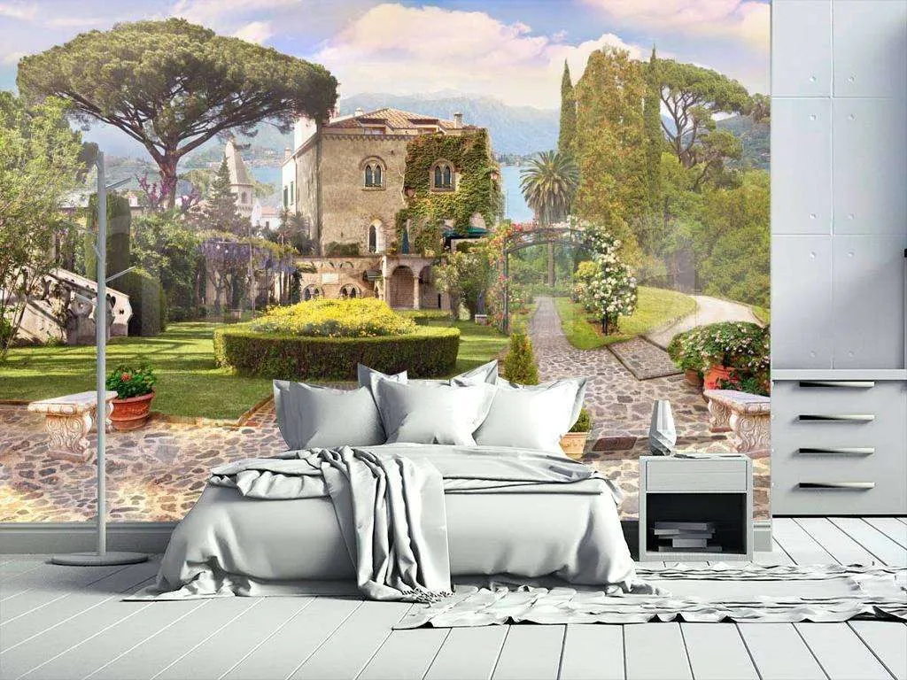 Фотообои в интерьере старинный парк с домом  7-021 фото