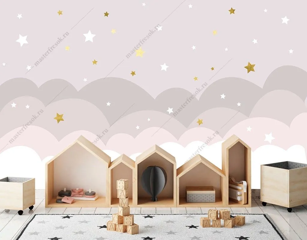 Фотообои в интерьере горы-облака  14-696 фото