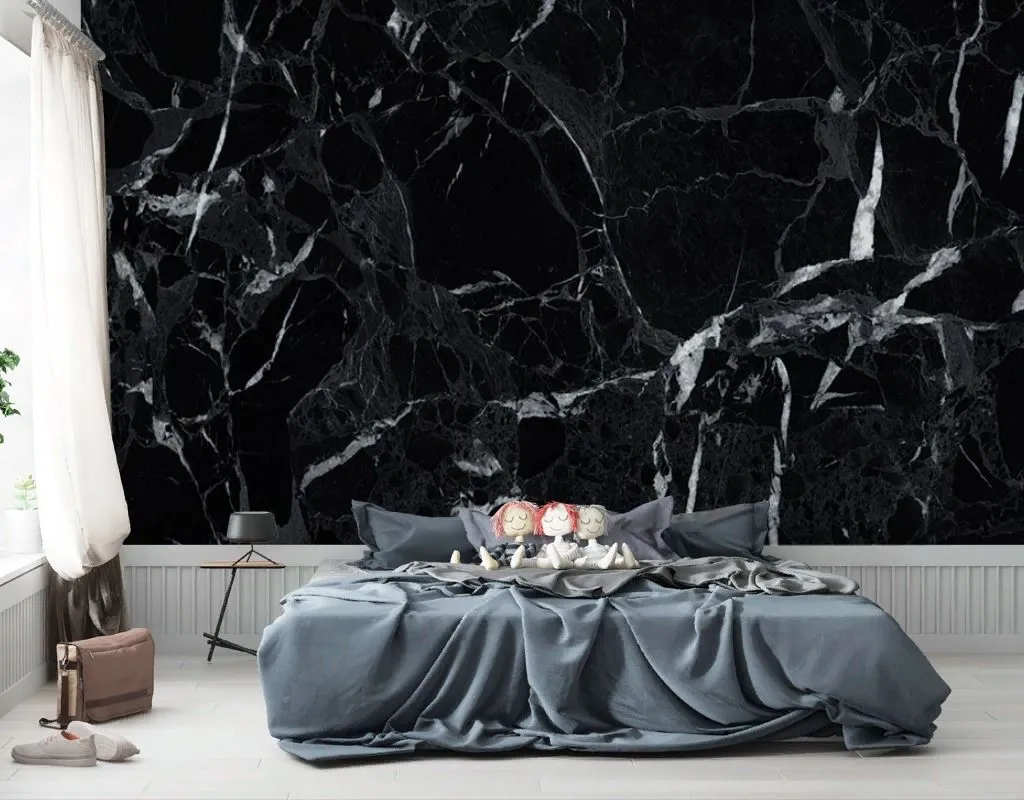 Фотообои в интерьере мрамор черный  9-1860 фото