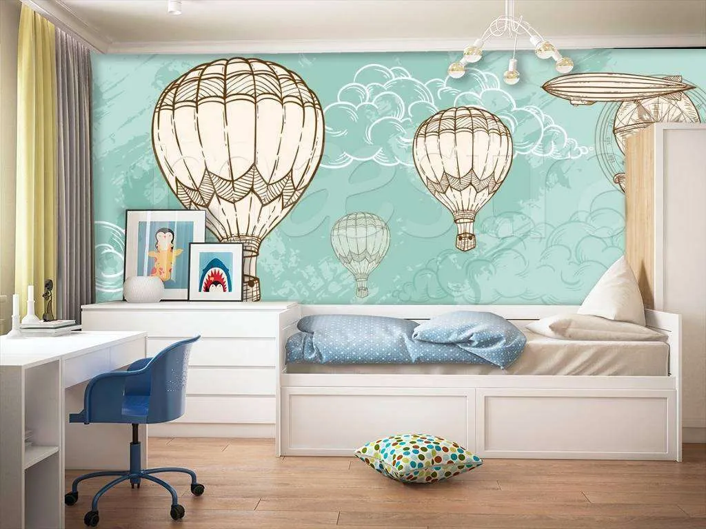 Фотообои в интерьере воздушные шары и дирижабли  12-429 фото