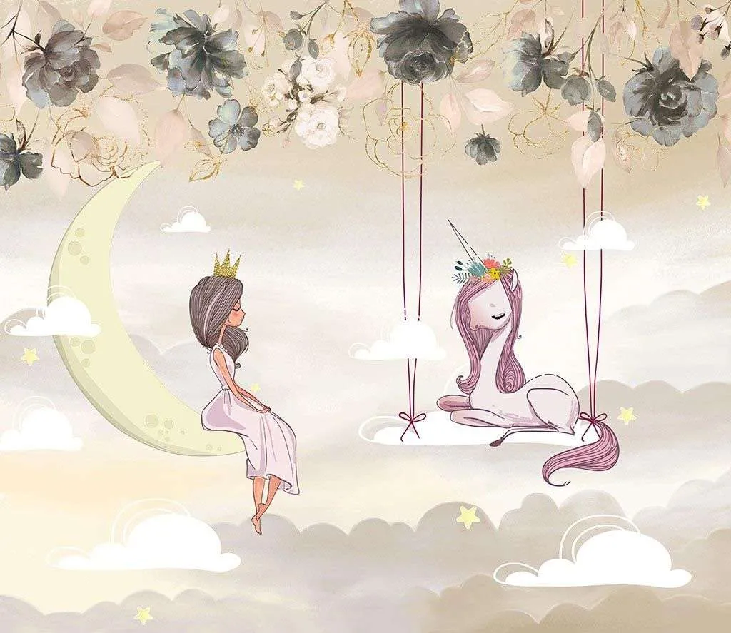 Фотообои в интерьере фея в облаках  14-445 фото