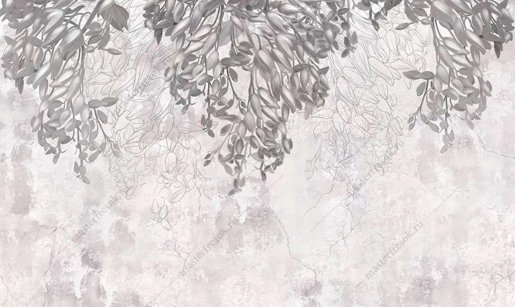 Фотообои в интерьере 3д кампсисы в бутонах  10-936 фото