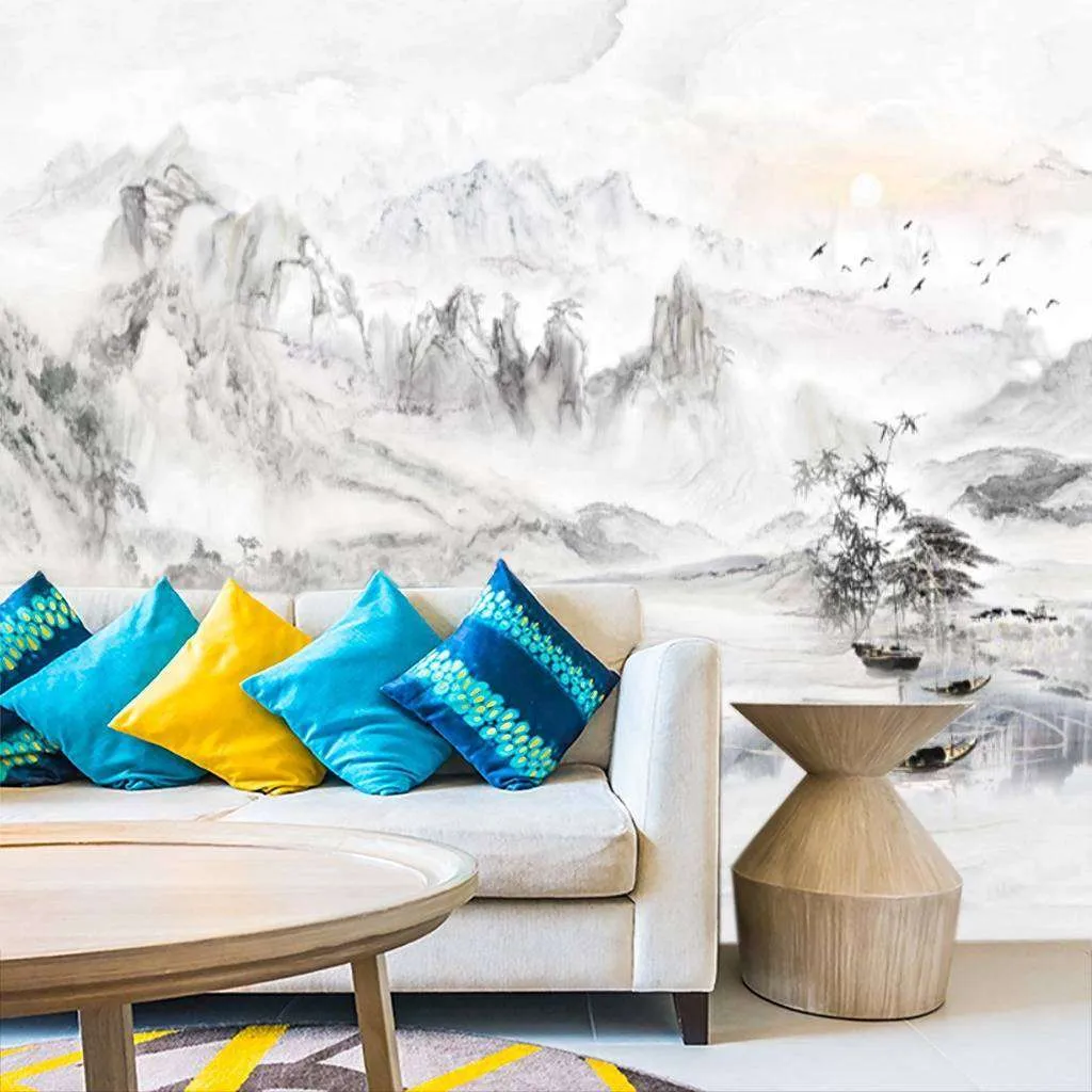 Фотообои в интерьере серая природа  15-672 фото