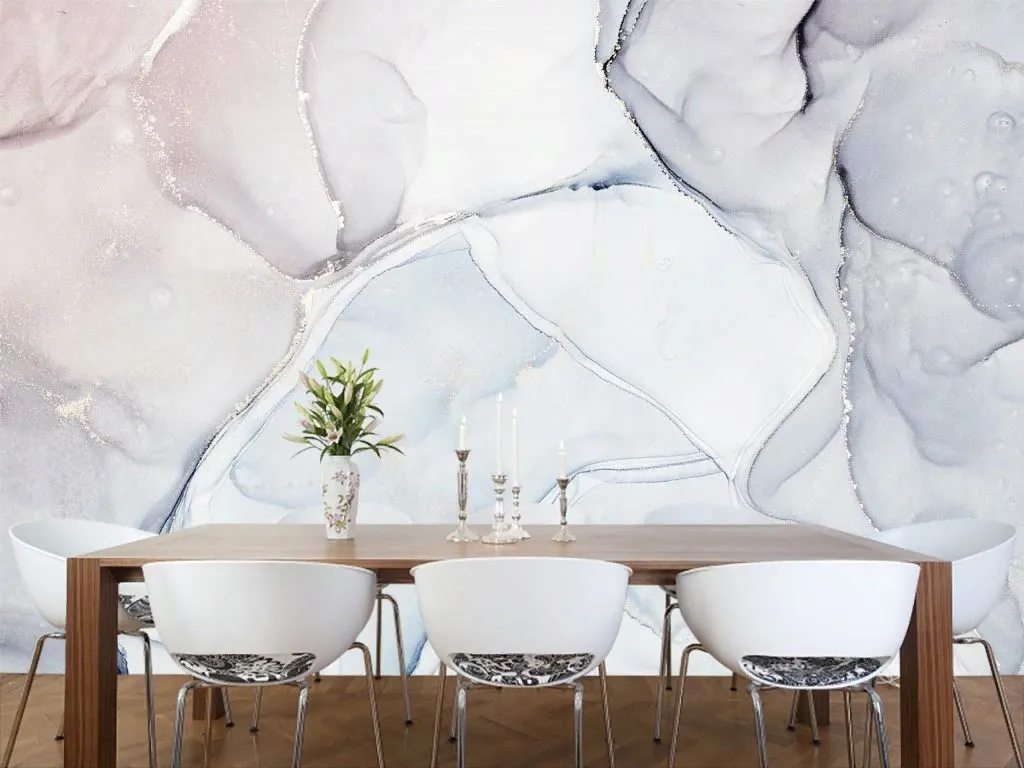 Фотообои в интерьере мрамор светло-голубой  9-2048 фото