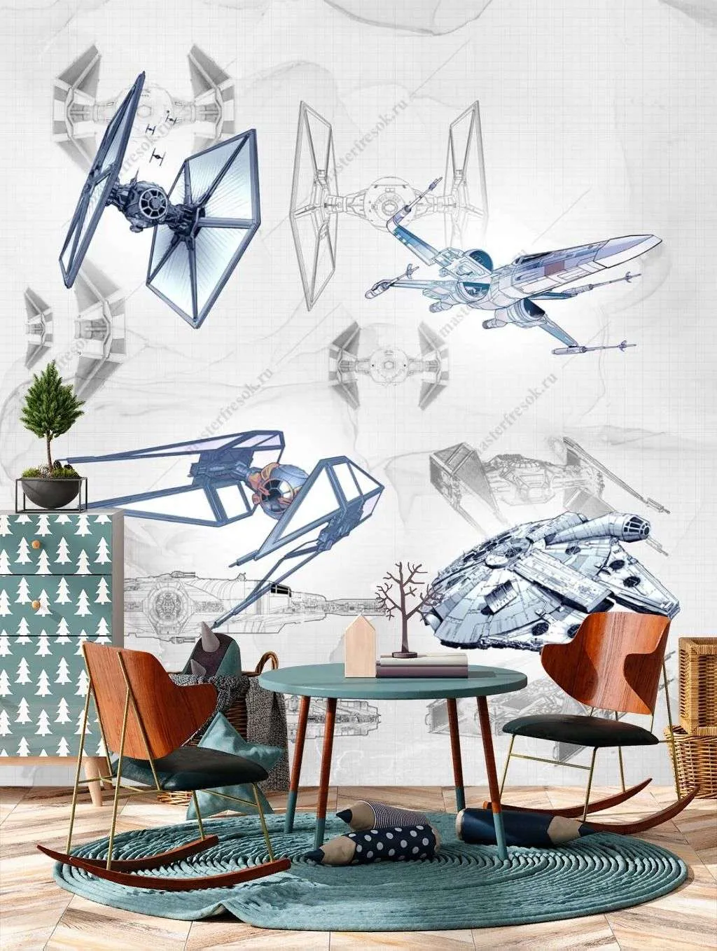 Фотообои в интерьере самолет макет  14-241 фото