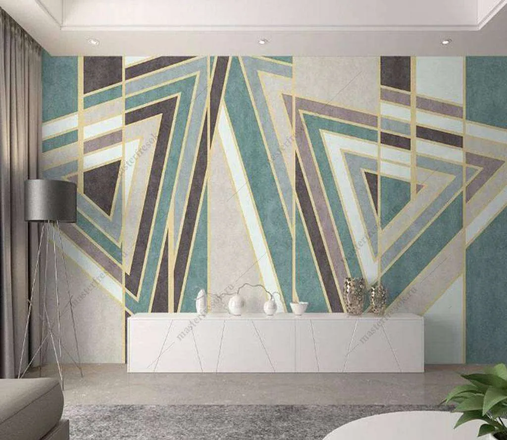 Фотообои в интерьере геометрия как искусство  16-103 фото