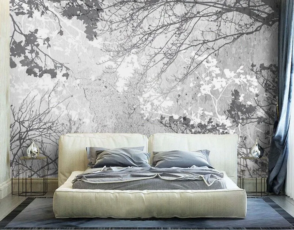 Фотообои в интерьере ветви серые  9-1922 фото