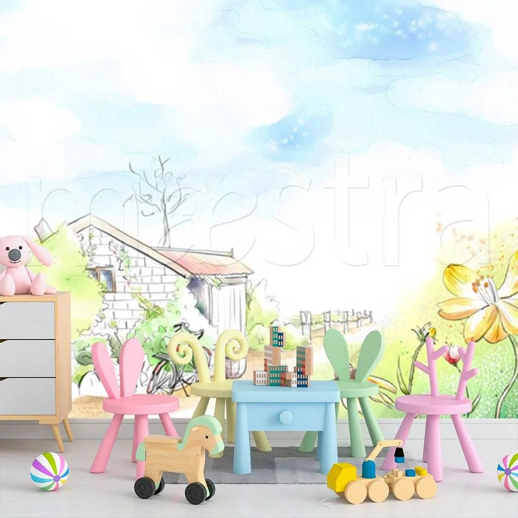 Фотообои Велосипед у дома  12-309