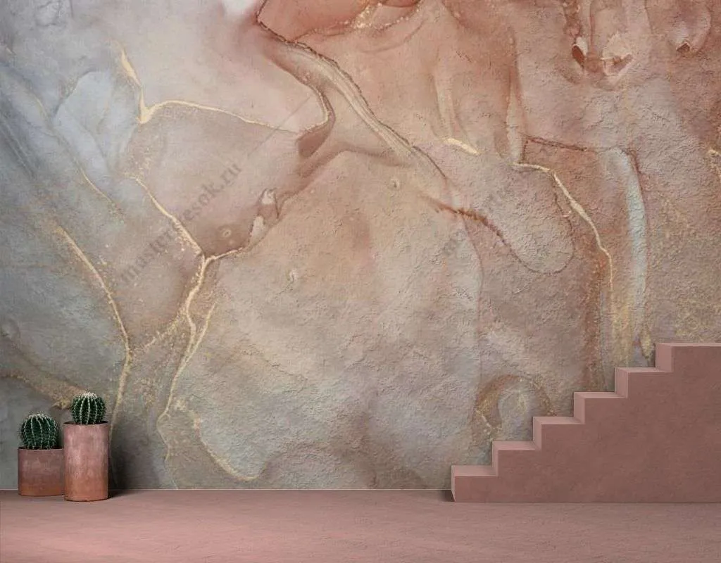 Фотообои в интерьере срез мрамора с золотом  9-1569 фото