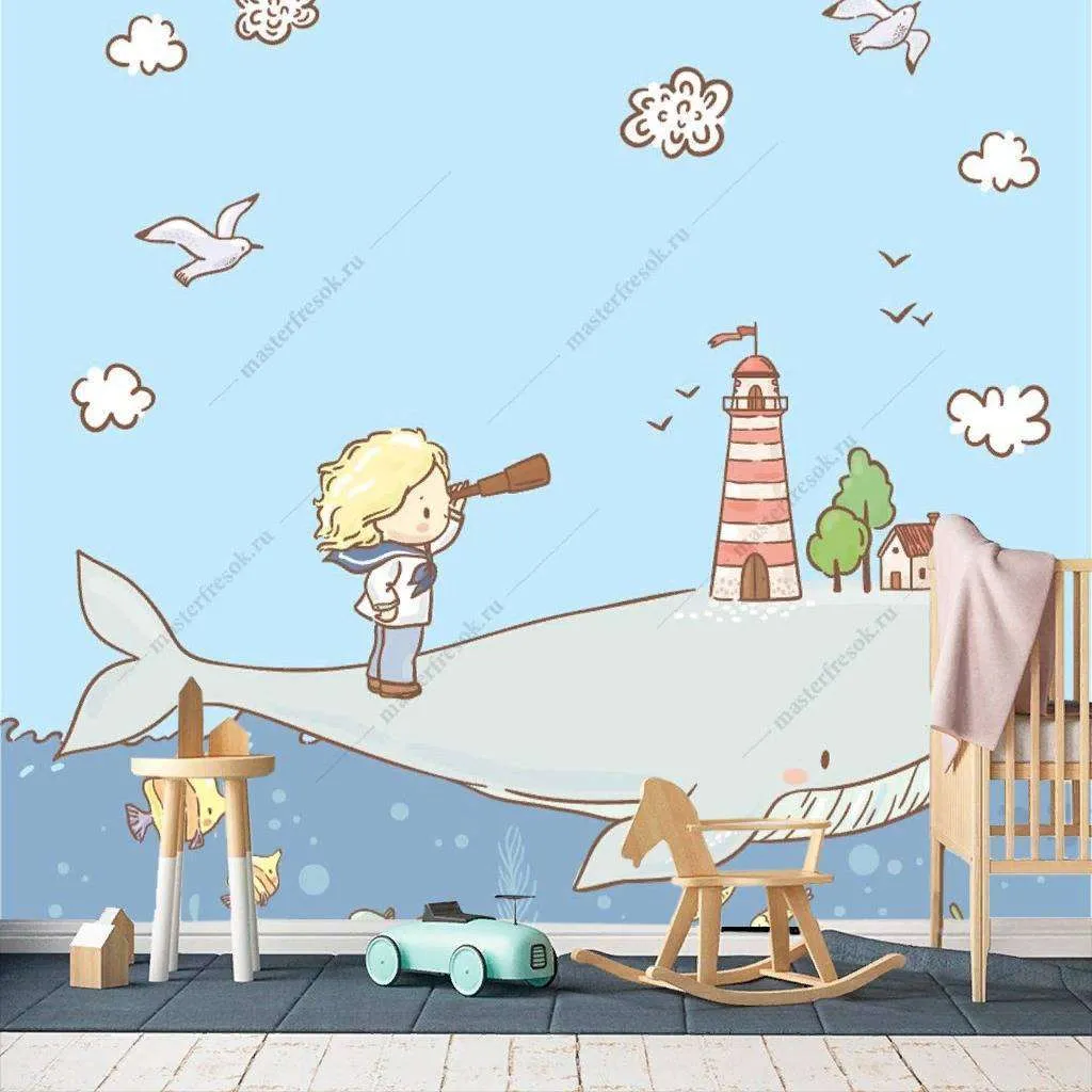 Фотообои в интерьере маленький моряк  12-1163 фото