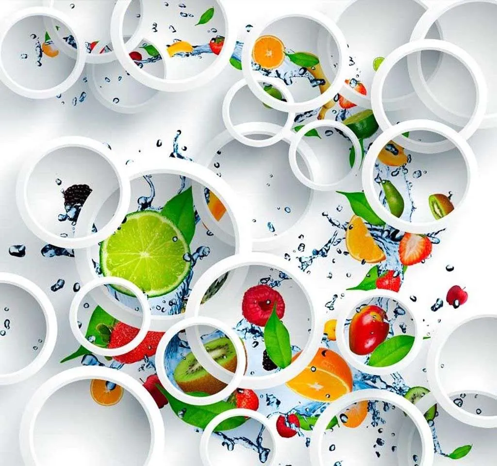 Фотообои в интерьере круговорот фруктов  9-1666 фото