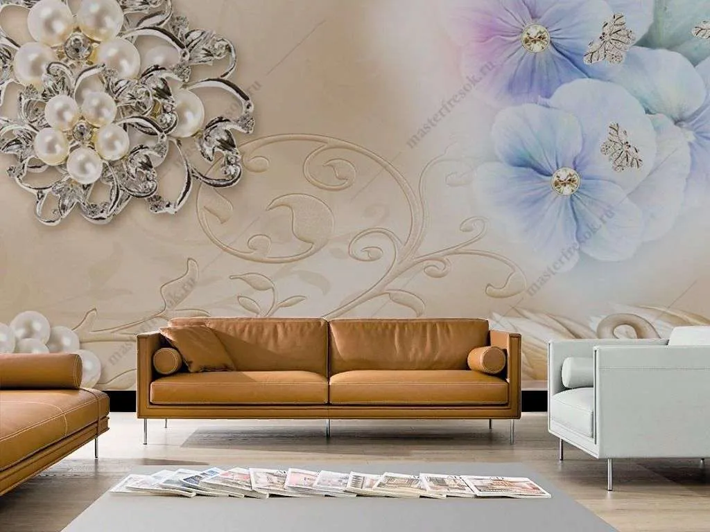 Фотообои в интерьере нежность  9-1732 фото