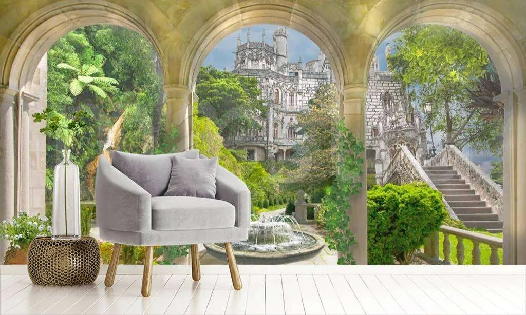 Фотообои в интерьере парк в старинном замке  5-076 фото