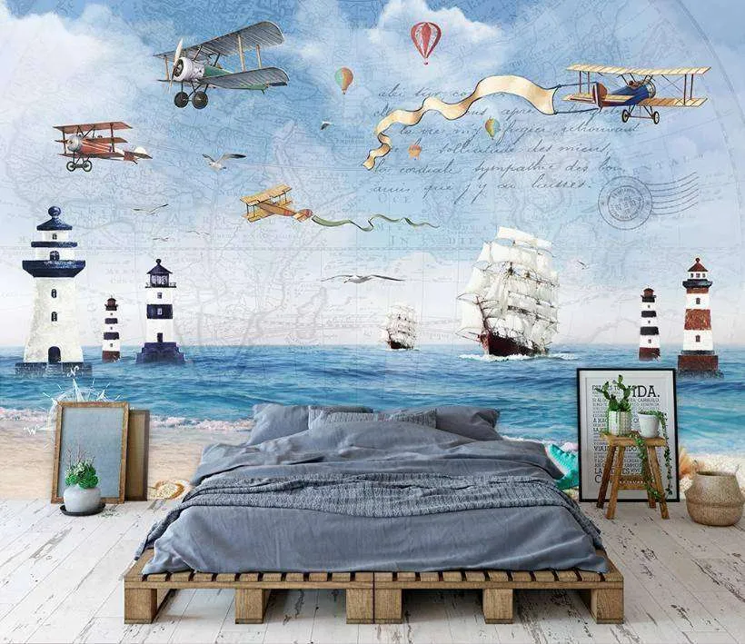 Фотообои Бесшовные обои на стену:  Корабли в море. Артикул: 15-071  