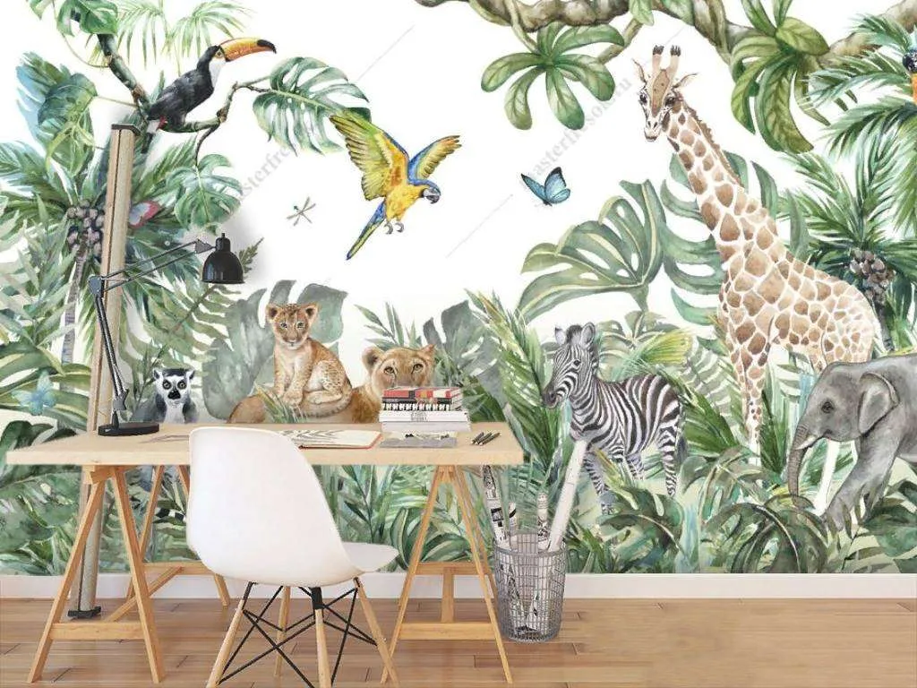 Фотообои в интерьере жаркие тропики  14-147 фото